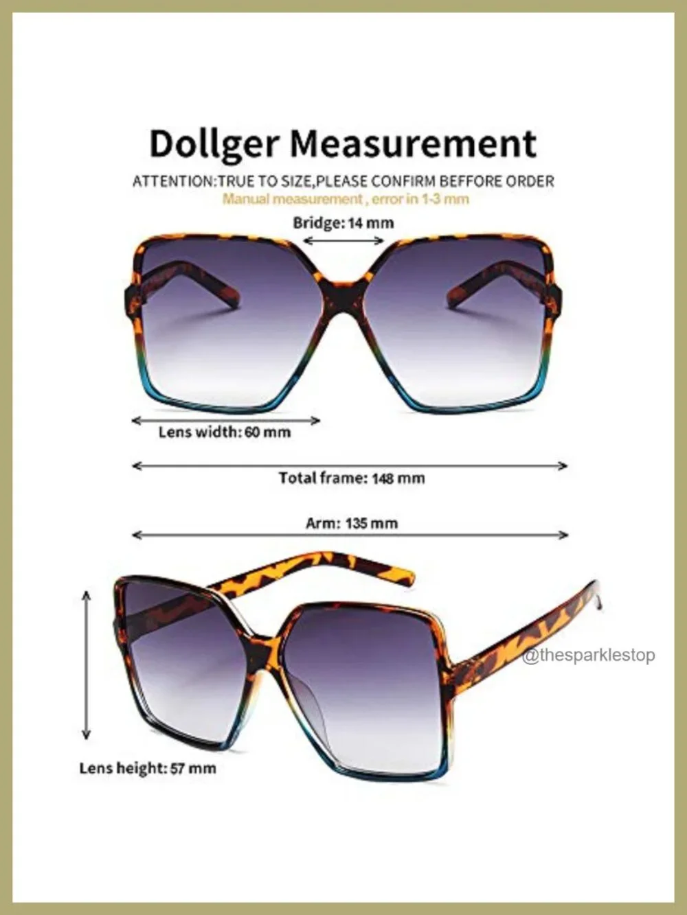 Oversized Square Sunglasses for Women Large Wide Trendy UV400 Protection